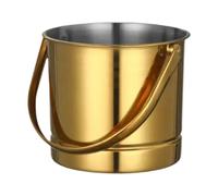 Générique Seau à Glace Métal Seau Baril Boissons Récipient Acier Inoxydable avec Couvercle et Séparateur Fonction Antifonte Poignée Portable Adapté Au Service L, Doré