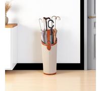 Générique Seau à parapluies en Cuir pour entrée intérieure, Support de Rangement pour parapluies Grande capacité, Porte-parapluies Haut, pour hôtels, Bureaux, Maisons, commerces (Beige + mar