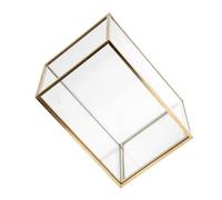 Générique Seau à Pinceaux Cosmétiques Transparent Doré 1 Pièce Conteneur Organisateur Compact pour Pinceaux de Maquillage Outils de Beauté et Papeterie Rangement Pratique pour Maison et