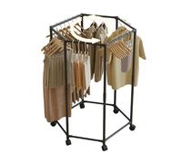 Générique Séchoir à Linge - Séchoir Hexagonal avec Support de Rangement pour Vêtements - Support de Séchage Gain de Place pour Linge Couverture Serviette Manteau Intérieur Extérieur