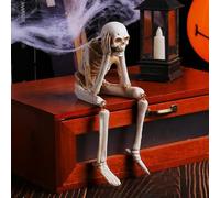 Générique See No Evil Hear No Evil Speak Nos Evils Statues, Halloween Indoor Shelf & Table Decor Skeleton Figurines, Haunted House Party Decor Shelf Accessories (C)
