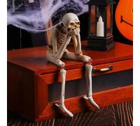 Générique See No Evil Hear No Evil Speak Nos Evils Statues, Halloween Indoor Shelf & Table Decor Skeleton Figurines, Haunted House Party Decor Shelf Accessories (B)