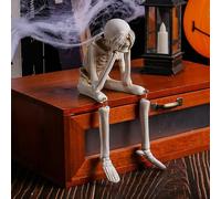 Générique See No Evil Hear No Evil Speak Nos Evils Statues, Halloween Indoor Shelf & Table Decor Skeleton Figurines, Haunted House Party Decor Shelf Accessories (A)