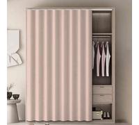 Générique Self-Adhesive Dustproof Curtain for Wardrobe and Bookcase Storage Solution, No Drilling with Rail, Ideal for Bedroom and Living Room
