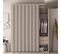 Générique Self-Adhesive Dustproof Curtain for Wardrobe and Bookcase Storage Solution, No Drilling with Rail, Ideal for Bedroom and Living Room