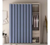 Générique Self-Adhesive Dustproof Curtain for Wardrobe and Bookcase Storage Solution, No Drilling with Rail, Ideal for Bedroom and Living Room