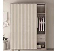 Générique Self-Adhesive Dustproof Curtain for Wardrobe and Bookcase Storage Solution, No Drilling with Rail, Ideal for Bedroom and Living Room