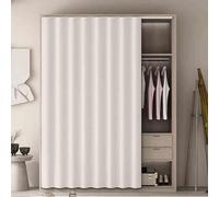Générique Self-Adhesive Dustproof Curtain for Wardrobe and Bookcase Storage Solution, No Drilling with Rail, Ideal for Bedroom and Living Room