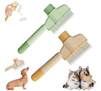 Générique Self-Cleaning Pet Flea Comb Grooming Brush, 2025 New Grooming Brush Flea Comb for Cats and Dog, Pet Flea Comb for Cats & Dogs, Pet Grooming Brush for Short&Long Hair (Yellow+Green)