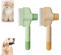 Générique Self-Cleaning Pet Flea Comb Grooming Brush, Pet Hair Removal Comb Flea Comb, 2025 New Multifunctional Cat Brush, Cat Dog Brush for Massaging and Cleaning Shedding Pet Hair (2Pcs)