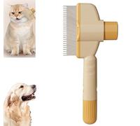 Générique Self-Cleaning Pet Flea Comb Grooming Brush, Pet Hair Removal Comb Flea Comb, 2025 New Multifunctional Cat Brush, Cat Dog Brush for Massaging and Cleaning Shedding Pet Hair (Yellow)
