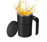Générique Self Stirring Mug With Temperature Display - Rechargeable Automatic Magnetic Mixing Cup, Stainless Steel Electric Blender For Coffee Hot Chocolate | Office Travel
