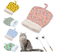 Générique Self-Warming Pet Bed for Cats & Small Dogs - Cozy Handwoven Cave Bed with Thermal Material,Portable Sleeping Pad (Pink, Trumpet)