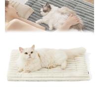 Générique Self Warming Pet Bed, Pet Self Warming Mat, Machine Washable Reflects Body Heat Warm Thermal Pets Pad Crate Blanket, Comfort for All Pets (White,M(76 * 51cm))