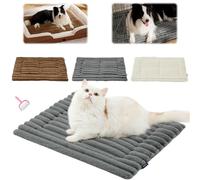 Générique Self-Warming Pet Mat,Soft Washable Scratch-Resistant Self-Heating Cat Bed,Without Electricity Machine Washable Thermal Pet Pad Crate Blanket (Gray, S)