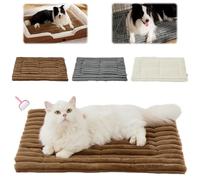 Générique Self-Warming Pet Mat,Soft Washable Scratch-Resistant Self-Heating Cat Bed,Without Electricity Machine Washable Thermal Pet Pad Crate Blanket (Brown, L)