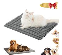 Générique Self Warming Thermal Pet Bed Mat, Removable Washable Non-Slip Self Heating Thermal Pet Mat, for Cats and Dogs, No Electricity Needed (Gray,24.02 * 17.72 in)