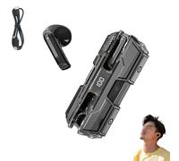 Générique Semi in Ear Wireless Headset, Suerteyay Mini Bluetooth Headsets, Semi in Ear Bone Conduction Earbuds Wireless Bluetooth, Magnetic Snap-Together Design Mecha Appearance for Daily Use (Black)