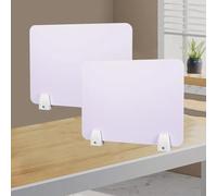 Générique séparateur de Bureau Panneau de séparation de Bureau Blanc, cloison de confidentialité en PVC pour Bureau, séparateur de Bureau autoportant réception(2 PCS,L 70 CM H 40 CM)