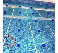 Générique Séparateur de Couloir de Piscine de 23 m avec bouées et Crochets Bleus et Blancs, kit de Cordes flottantes pour la sécurité et la compétition - Idéal pour l'entraînement et Les compétitions
