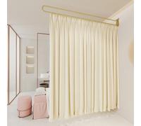 Générique Séparateur de pièce Moderne avec Tringle en U en métal doré, Rideau temporaire idéal pour Salon de beauté et Clinique, 1,8 m de Large