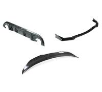 Générique Séparateur Pare-Chocs Avant Lèvre Diffuseur Arrière + Kit Carrosserie D'aile Becquet Couvercle Coffre pour Infiniti pour Q50 2014-2017 Pare-Chocs Arrière Côté Spoiler