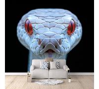 Générique Serpent Venimeux Papier Peint 200 × 140 cm Vipère Blanche Panoramique Papier Peint intissé 3D pour Salon Chambre Moderne Décoration Murale Pour Chambre d'enfants Murale