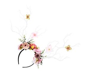 Générique Serrage-tête à Fleurs Motif Branches de Cerf en Bois Léger, Accessoire de Coiffure Féminin pour Fêtes, Cosplay et Carnaval, Bandeau Déco Cheveux Élégant pour Couleur Aléatoire