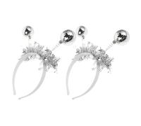 Générique Serrage-tête Boule à Facettes Disco 2 Pièces Miroir Brillant, Accessoire pour Fête et Costume Extraterrestre, Bandeau Léger et Confortable
