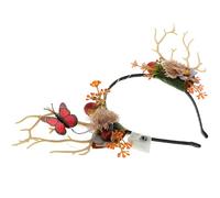 Générique Serrage-tête de Noël de Bois de Cerf Branches et Baies Lumineuses, Accessoire de Tête Festif Léger et Solide, Bandeau Cheveux Décoratif pour Fêtes et Costume de Couleur Aléatoire