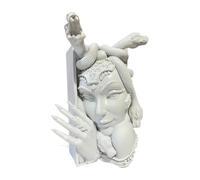 Générique Serre-Livre Méduse Femme Serpent Sculpture pour Décoration Intérieure, Blanc
