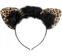 Generique - Serre-tête léopard Fausse Fourrure Noire Femme