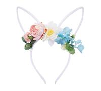 Générique Serre-tête Oreilles de Lapin,Accessoires de Fêtes avec Fleurs pour Déguisements Festifs - Serre-tête de Pâques pour Filles,Pour Déguisement Fête Femmes Filles Halloween Noël Saint-Valentin