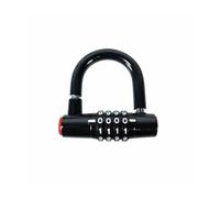 Générique Serrure à Mot de Passe à Code à 4 Chiffres, Durable, étanche, antirouille, en Forme de U, casier de Roue en Alliage de Zinc, for vélo et Moto(Black)
