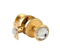 Générique Serrure De Porte Intérieure En Alliage De Zinc Avec Poignée Noire Et Dorée, Poignée De Porte En Cristal, Serrure De Porte Européenne Irréversible(77A-Golden)