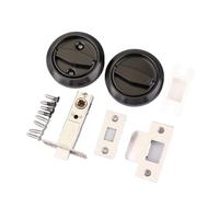 Générique Serrure de porte ronde encastrée en acier inoxydable, poignée de porte encastrée cachée, casier de porte de poche for porte coulissante(Red Bronze Set)