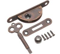 Générique Serrure Demi-Lune en Fer Finition Bronze Ancien Verrou Vintage pour Tiroir et Placard Clé Serrure de Meuble Classique pour Bureau Armoire et Cave à Vin Sécurisée