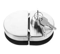 Générique Serrure en Acier Inoxydable sans Perçage pour Portes Vitrées Doubles, Verrou de Vitrine à Clé 201 Rond, Fixation Robuste à Pince, pour Bureaux, Armoires et Vitrines Sécurisées