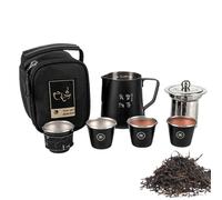 Générique Service à thé de voyage avec étui,service à thé de voyage,Service à portable en acier inoxydable - Accessoires de service à résistants aux hautes températures, ensemble de tasses à avec