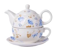 Générique Service à Thé en Céramique Unique avec Théière 480ml et Tasse 350ml Anti-brûlure pour Festivals et Voyages Design Rétro Élégant