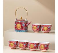 Générique Service à Thé Kung Fu, Cadeau De Mariage en Porcelaine, Artisanat en Porcelaine Brute, Ensemble De Théière 400 ML, Service à Thé pour Diverses Occasions