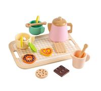 Générique Service à Thé pour Enfants, Jeu de Simulation, Tasses En Bois, Jouets pour Filles 2 à 6 Ans, Style A