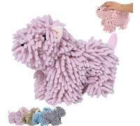 Générique Serviette à Main en Chenille Motif Chien, Serviette de séchage Ultra-absorbante en Microfibre, Mignonne en Forme de Chiot, Qui ne Peluche Pas et sèche Rapidement, idéale (Rose)