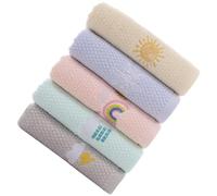 Générique Serviette Absorbante Visage et Mains Coton Lot 5 Serviettes Brodées pour Bébé Couleurs Variées Usage Toilette