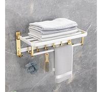 Générique Serviette Barre Porte-Serviettes de Salle de Bain Support Mural pour Serviettes de Bain avec Porte-Serviettes et Conception de Crochet pour Salle de Bain perçage sans perçage Porte-serv