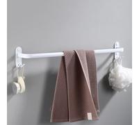 Générique Serviette Barre Porte-Serviettes Mural en Aluminium, Moderne et Simple, avec 2 Crochets, pour Salle de Bain, Cuisine, Toilettes, hôtel, Noir, 3 Couches, 50 cm