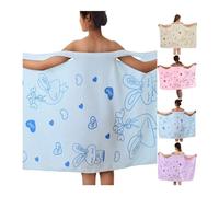 Générique Serviette de Bain Femme Absorbant et Confortable Peignoir de Sauna Spa Séchage Rapide Robe de Chambre Sortie de Bain en Peluche Serviette de Sauna Court Bathrobe avec Poches