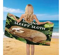 Générique Serviette de Plage Illustration Paresse, 3D Animaux Mignons Serviette de Bain Microfibre, Drap de Plage Séchage Rapide e Anti Sable pour Piscine Voyage Couverture, 70x150 cm