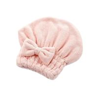 Générique Serviette de séchage Cheveux, enveloppe sèche absorbante avec Bouton, Bonnet Douche Bain Doux, tête Turban for Dame(Pink)