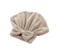 Générique Serviette de séchage Cheveux, enveloppe sèche absorbante avec Bouton, Bonnet Douche Bain Doux, tête Turban for Dame(Coffee)